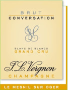 Champagne J.L. Vergnon Conversation Brut Blanc de Blancs Grand Cru  Front Label
