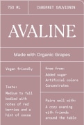 Avaline Cabernet Sauvignon  Front Label