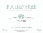 Domaine Cailbourdin Pouilly-Fume Les Cris 2021  Front Label