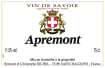 Bernard et Christophe Richel Savoie Apremont 2020  Front Label