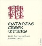 Matanzas Creek Sonoma County Sauvignon Blanc 2009 Front Label