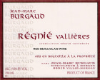 Jean-Marc Burgaud Regnie Vallieres 2005 Front Label