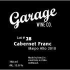 Garage Wine Co. Cabernet Franc 2010 Front Label