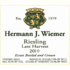 Hermann J. Wiemer Late Harvest Riesling 2010 Front Label