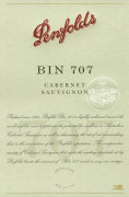 Penfolds Bin 707 Cabernet Sauvignon 1997 Front Label