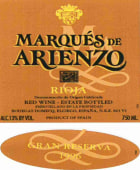 Marques de Riscal Marques de Arienzo Gran Reserva 1996 Front Label