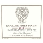 Kapcsandy Family Winery State Lane Cabernet Sauvignon Grand Vin 2012 Front Label