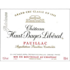 Chateau Haut-Bages Liberal  2014 Front Label