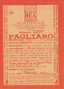 Paolo Bea  Pagliaro Montefalco Sagrantino 2007 Front Label