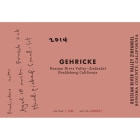 Gehricke Zinfandel 2014 Front Label
