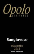 Opolo Paso Robles Sangiovese 2012 Front Label