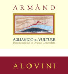 Alovini Aglianico del Vulture Armand 2012 Front Label