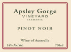 Apsley Gorge Vineyard Pinot Noir 2008 Front Label