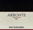 Azienda Agricola Boccadigabbia Marche Akronte Cabernet Sauvignon 2001 Front Label