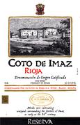 El Coto Coto de Imaz Reserva 1996 Front Label