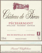 Chateau de Biran Pecharmant 2006 Front Label