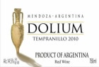 Dolium Winery Tempranillo 2010 Front Label