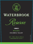Waterbrook Reserve Malbec 2013 Front Label