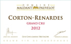 Domaine Jean-Luc Maldant Corton Les Renardes Grand Cru 2012 Front Label
