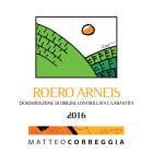 Matteo Correggia Roero Arneis 2016 Front Label