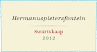 Hermanuspietersfontein Winery 1855 Swartskaap Cabernet Franc 2012 Front Label
