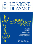 Le Vigne di Zamo Colli Orientali del Friuli Vigne Cinquant'Anni Tocai Friulano 2012 Front Label
