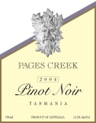 Pages Creek Wine Pinot Noir 2004 Front Label