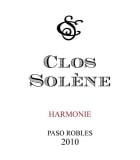 Clos Solene Harmonie Red 2010 Front Label