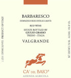 Ca' del Baio Barbaresco Valgrande 2009 Front Label