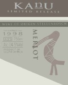 Kanu Merlot 1998 Front Label