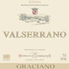 Valserrano Graciano 2002 Front Label