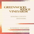 Greenwood Ridge Scherrer Vineyards Zinfandel 2004 Front Label