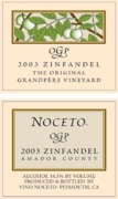 Vino Noceto Original Grandpere Zinfandel 2003 Front Label