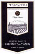 Pedroncelli Vintage Selection Cabernet Sauvignon (half-bottle) 2001 Front Label