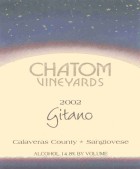 Chatom Gitano Sangiovese 2002 Front Label