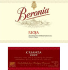 Bodegas Beronia Beronia Crianza 2009 Front Label