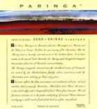 Paringa Shiraz 2003 Front Label