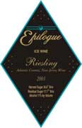 Tomasello Winery Epilogue Riesling Ice Wine (half-bottle) 2003 Front Label