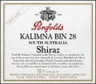 Penfolds Kalimna Bin 28 Shiraz 1996 Front Label