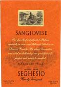 Seghesio Sangiovese 2002 Front Label