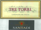 Santadi Tre Torri Carignano del Sulcis Rosato 2012 Front Label