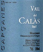 Celler de Capcanes Vall del Calas 2001 Front Label