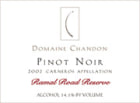 Chandon Ramal Road Reserve Pinot Noir 2002 Front Label