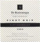Te Kairanga Pinot Noir 2004 Front Label