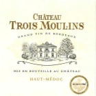 Chateau Trois Moulins Haut-Medoc 2015 Front Label