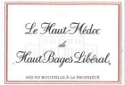Chateau Haut-Bages Liberal Le Haut-Medoc de Haut-Bages Liberal 2008 Front Label