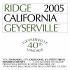 Ridge Geyserville (375ML half-bottle) 2005 Front Label