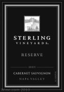 Sterling Reserve Cabernet Sauvignon 2005 Front Label