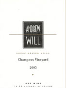 Andrew Will Winery Champoux Red Blend 2005 Front Label