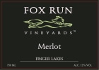 Fox Run Vineyards  Merlot 2013 Front Label